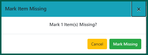 Confirm marking the item(s) as missing