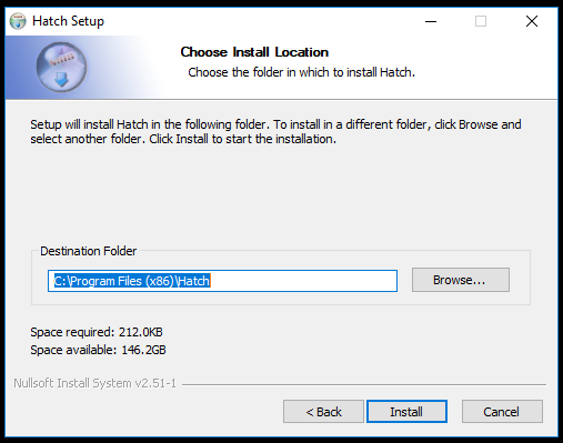 Choose install location