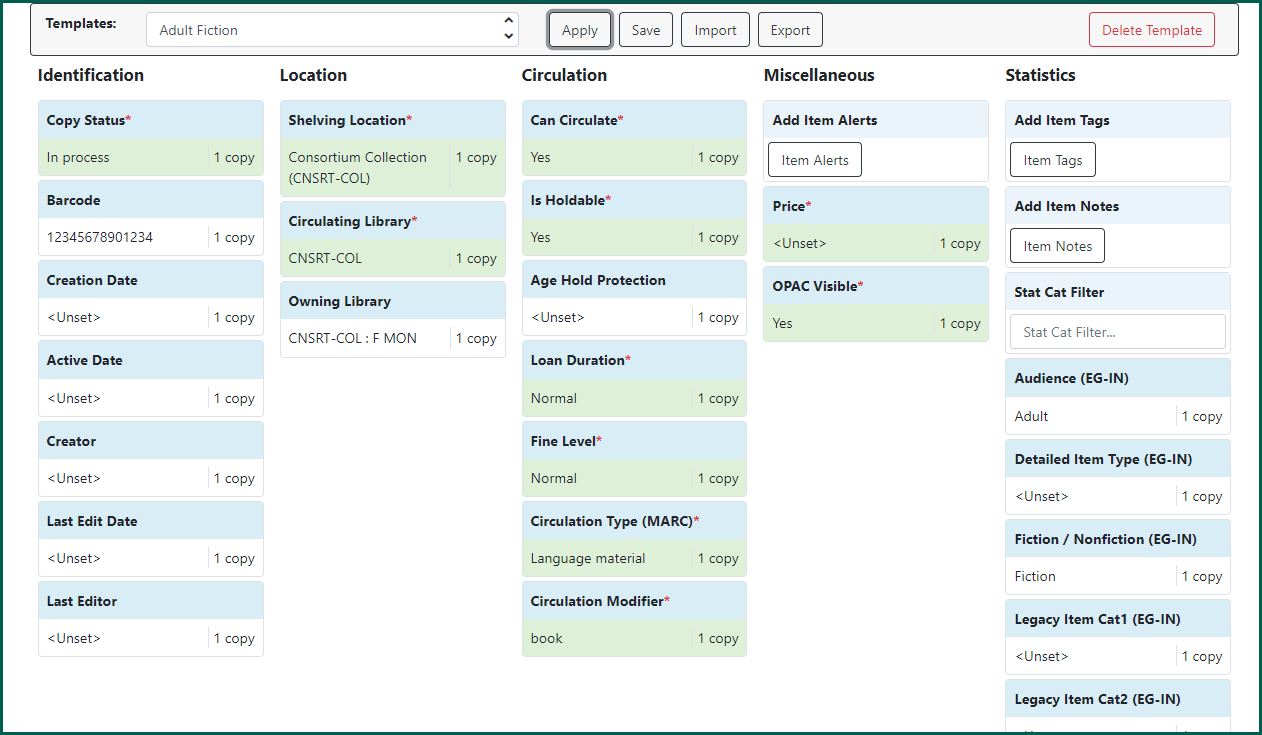 Edited attribute boxes will turn green