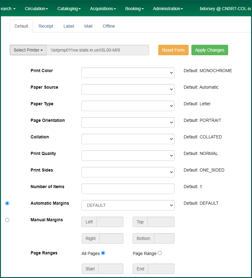 Fill out custom fields as needed based on your available hardware