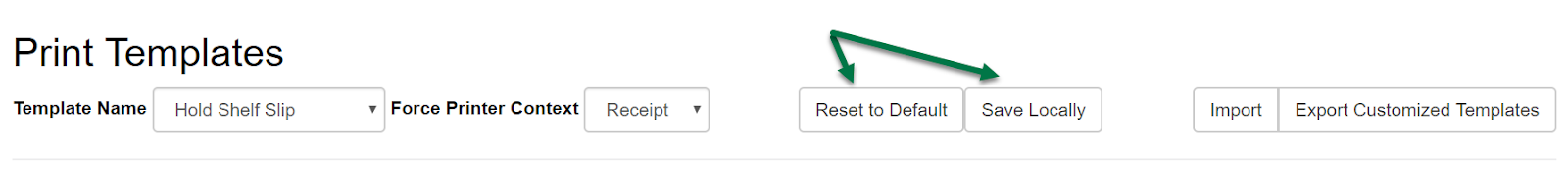 Click Reset to default and then save locally