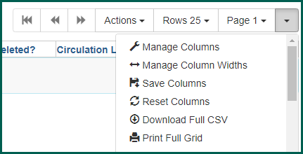 Manage visible columns and their widths within the configuration drop down