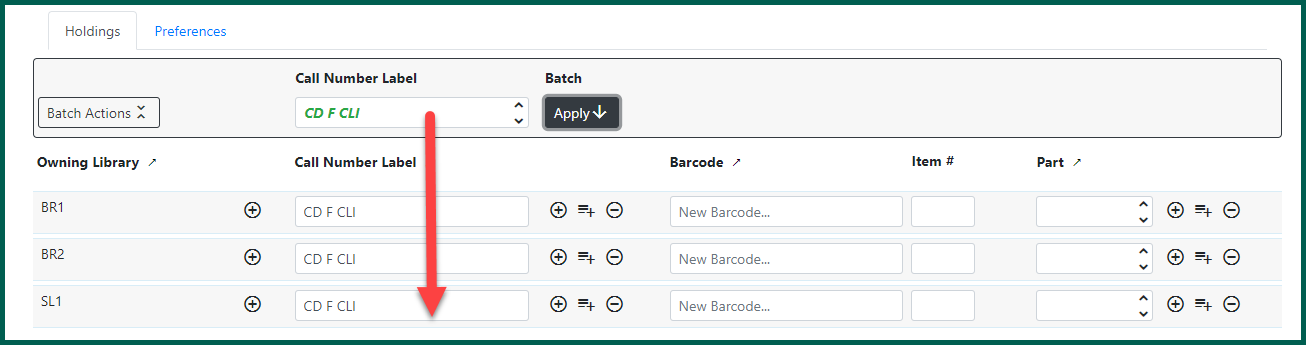 Applying a batch field will change all fields below that