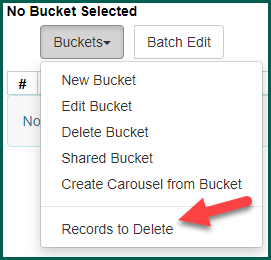 Arrow pointing at a created bucket from the list.