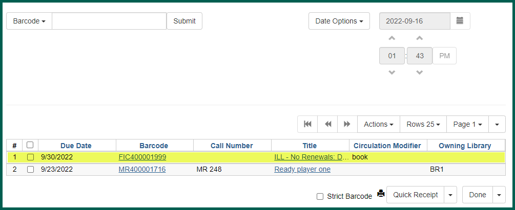 A pre-cat checkout will appear in the checkout grid with the other items.