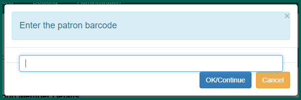 Scan or enter the patron barcode.